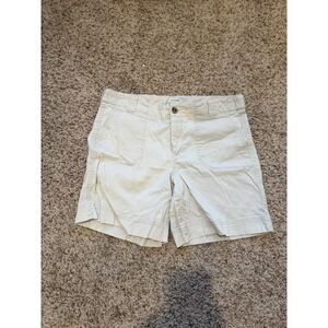 Dockers Womens Chino Shorts Beige Slightly Curvy Mid Rise Size 12